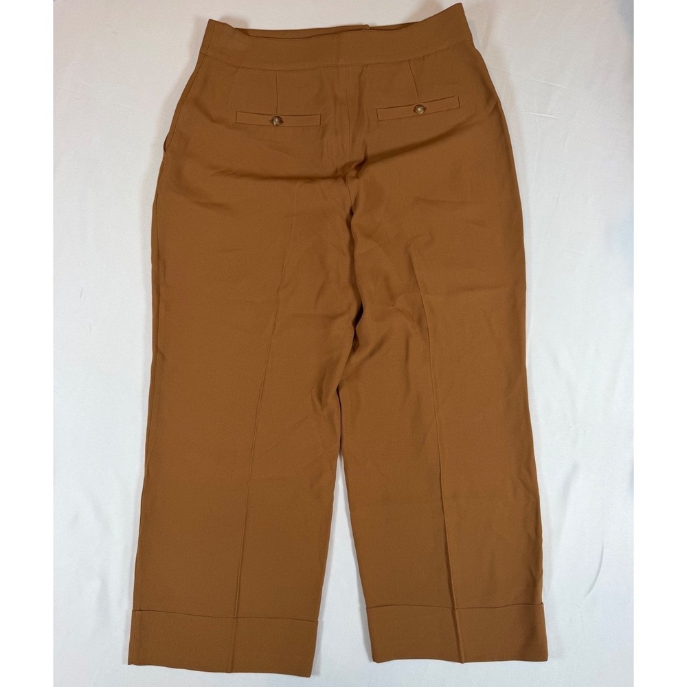Sezane Damon Camel Brown Wide Leg Ankle Trousers Pants Size 44 S232PAN030M - Picture 8 of 10